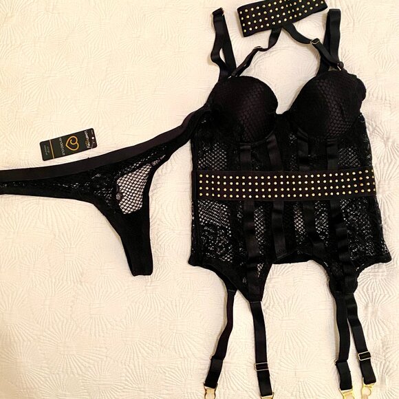 Black stretchy corset - New - Picture 1 of 12